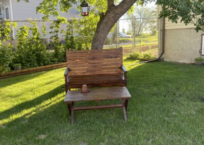 Bench and table set