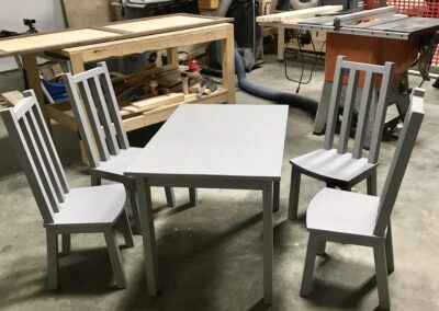 Grey color table and chairs