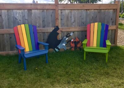 Rainbow color chairs